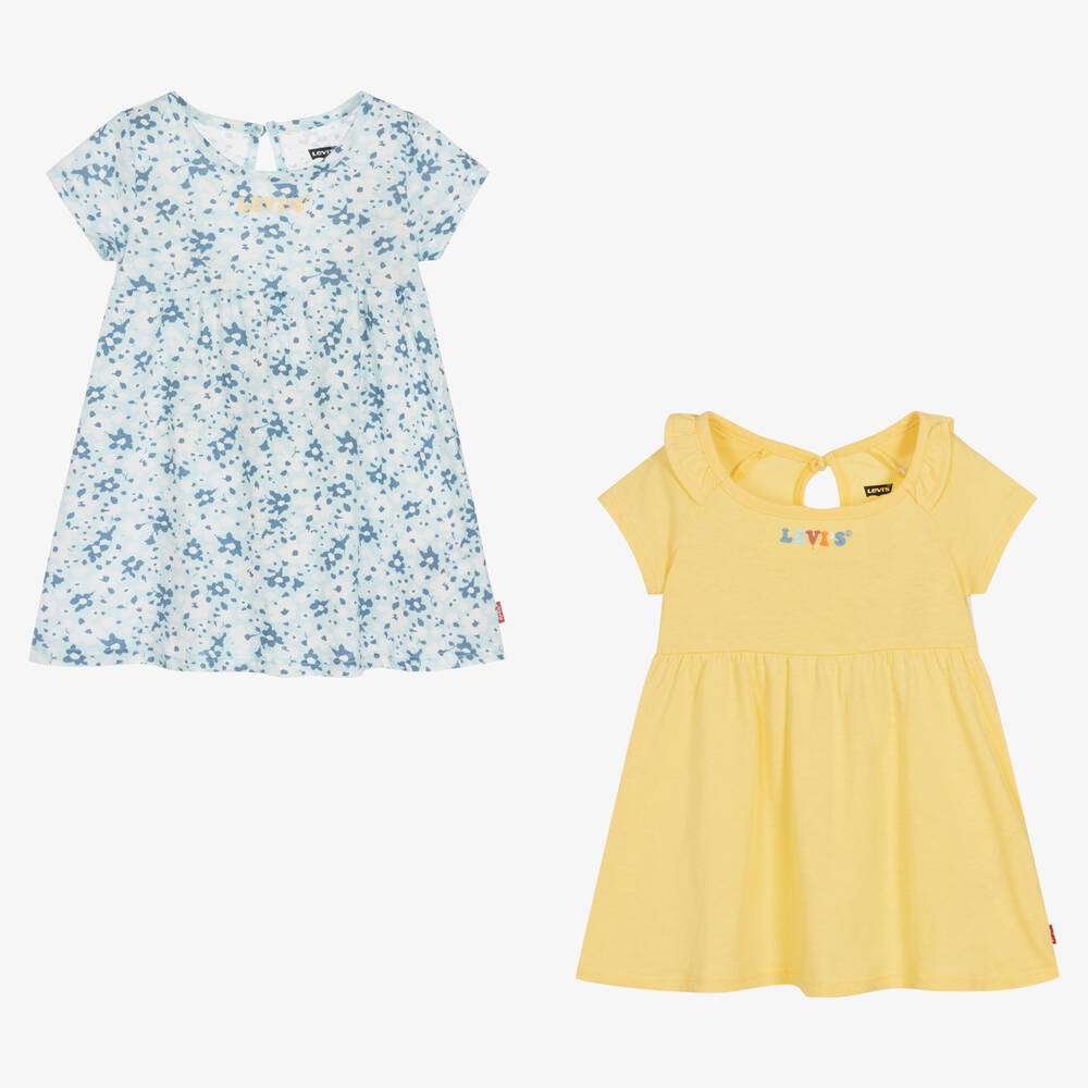 Levi's - Girls Yellow & Blue Floral Dress (2 Pack) | Childrensalon