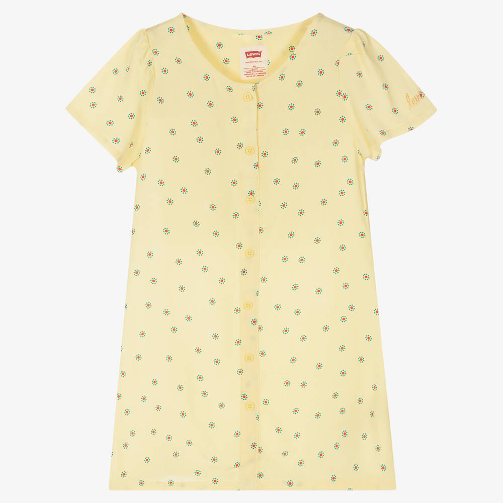 Levi's - Robe jaune à fleurs Fille | Childrensalon