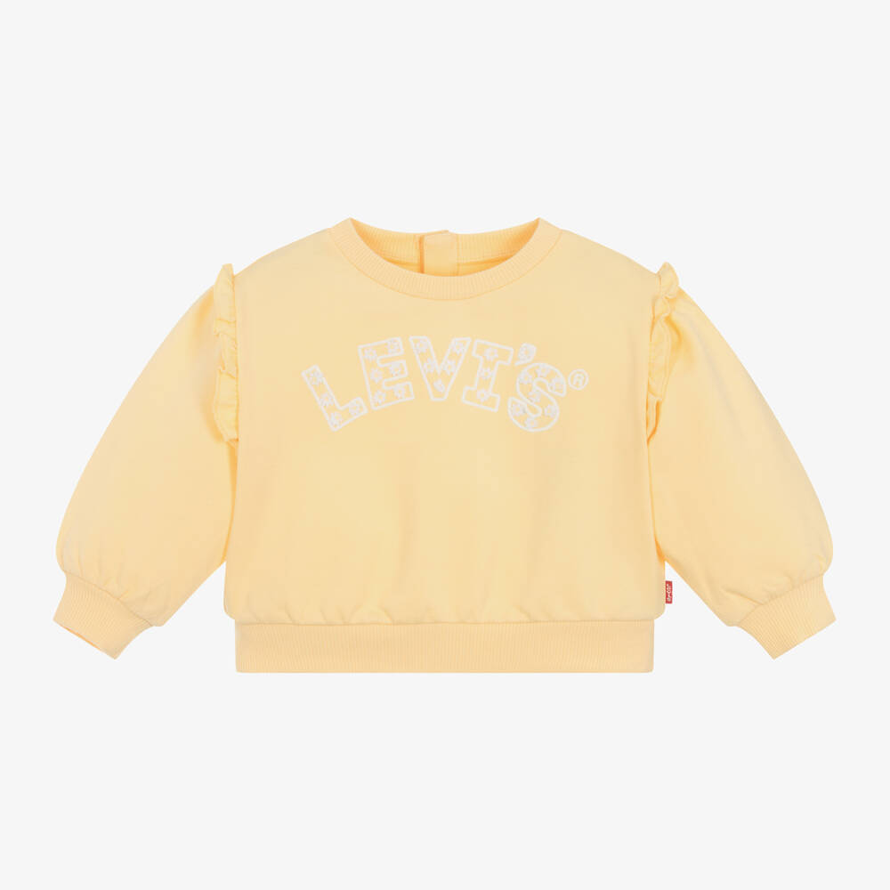 Girls Yellow Floral Organic Cotton Sweatshirt