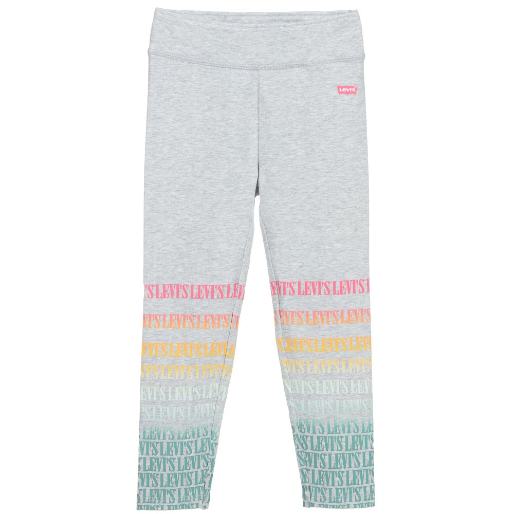 Levi's - Grey Cotton Logo Leggings | Childrensalon