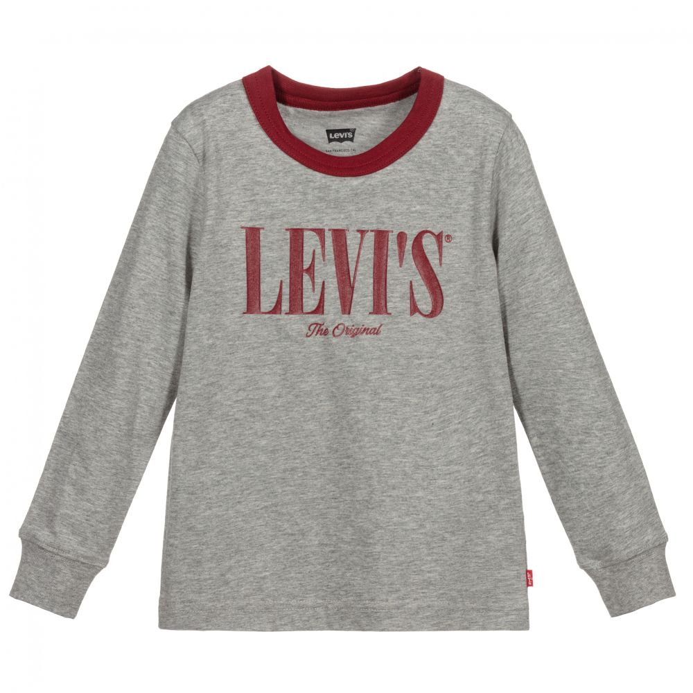 Levi's - Grey Marl Cotton Logo Top | Childrensalon