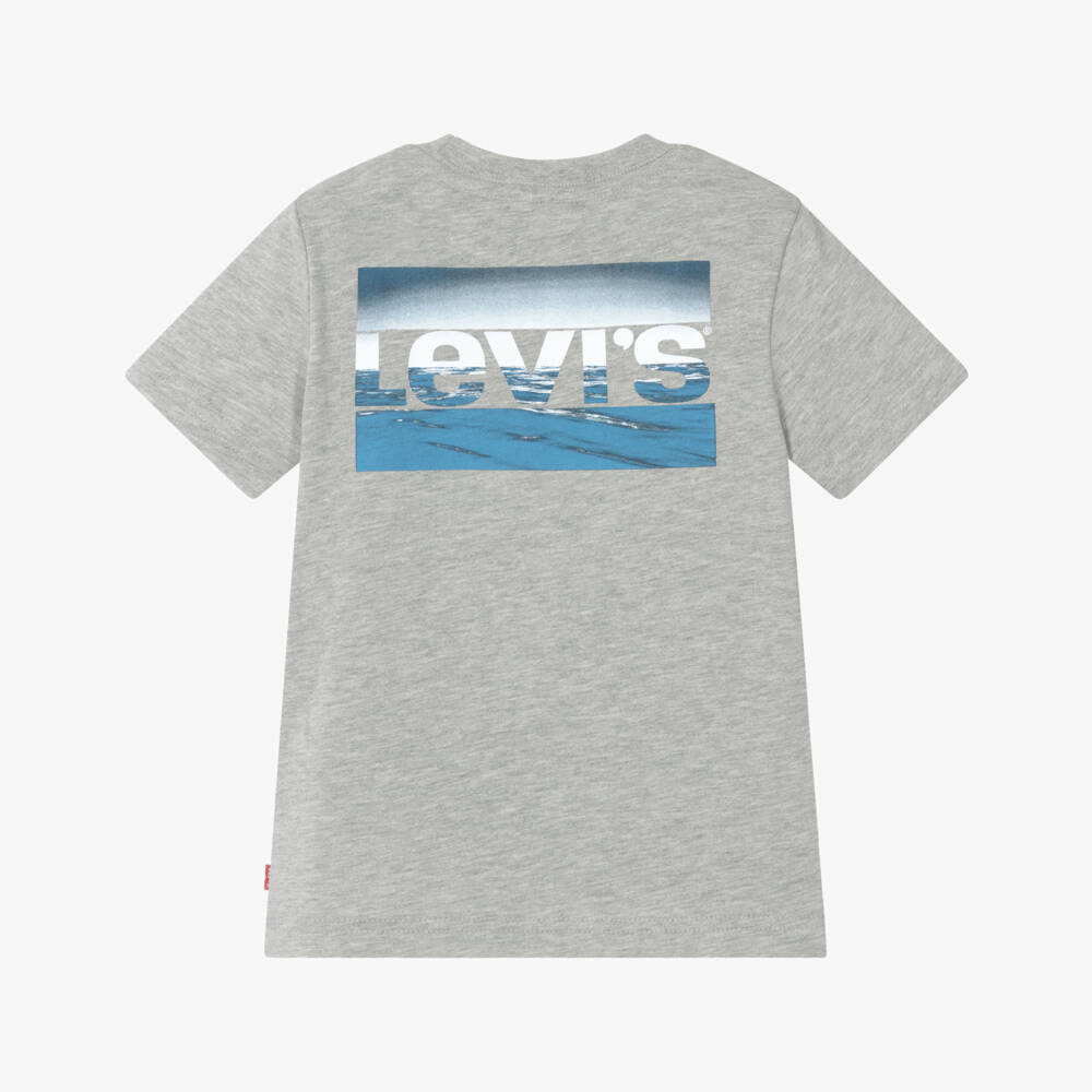 Levi's-Grey Ocean Emblem Boys Tee | Childrensalon Outlet