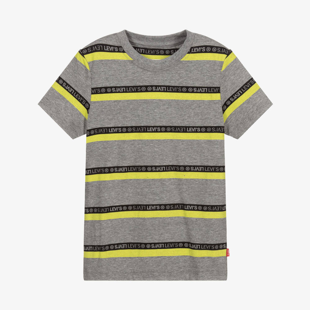 Levi's-Grey & Yellow Logo T-Shirt | Childrensalon Outlet