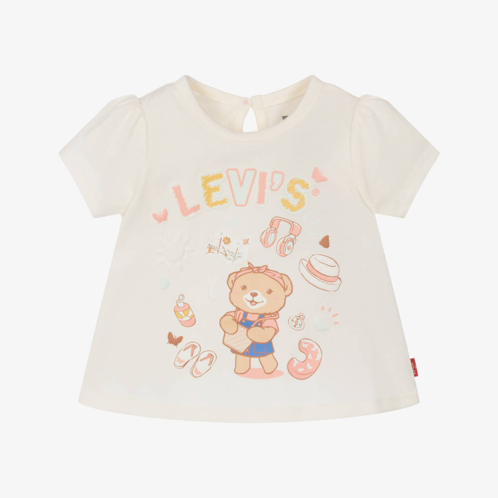 Levi's-Ivory Bear Graphic Knit Top | Childrensalon Outlet