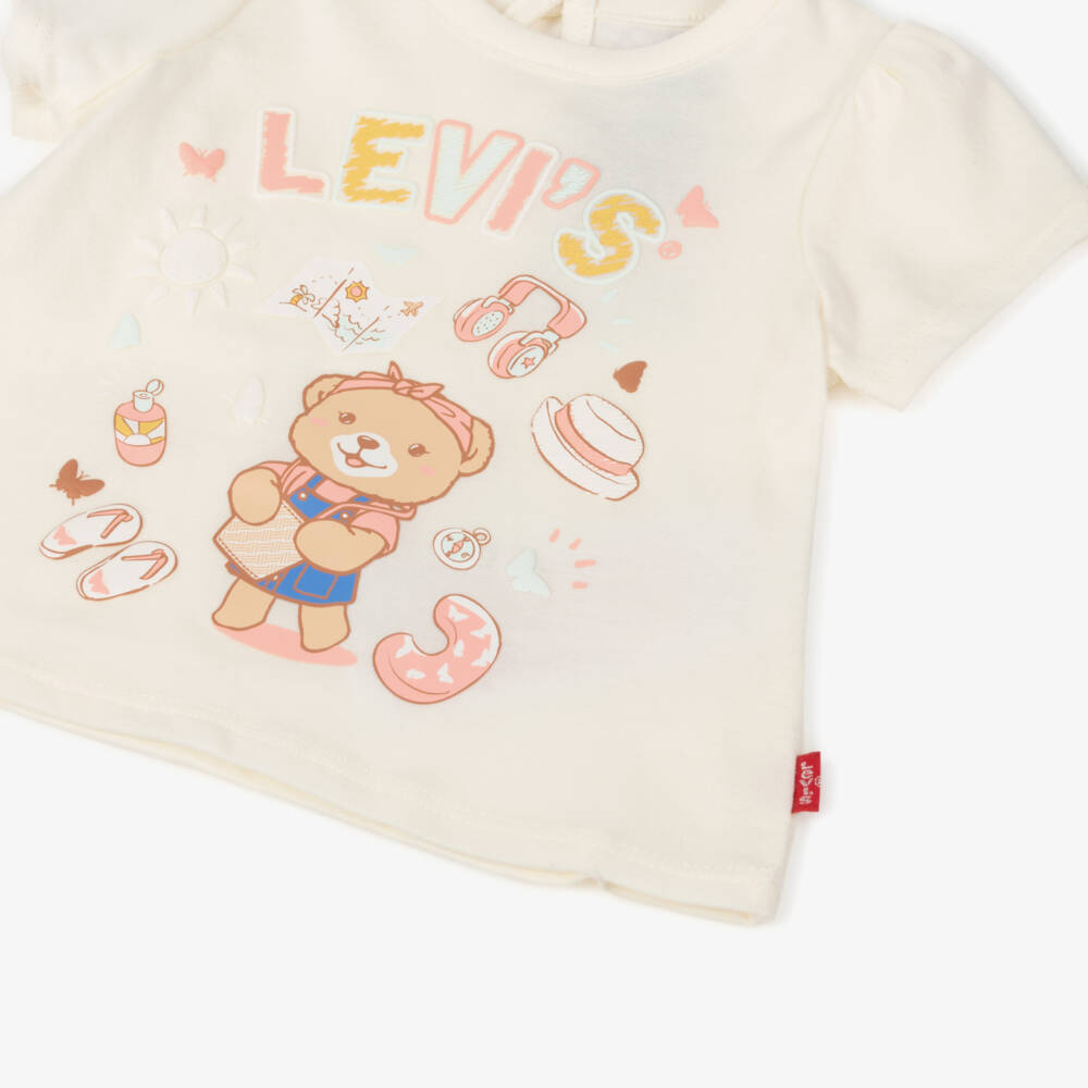 Levi's-Ivory Bear Graphic Knit Top | Childrensalon Outlet