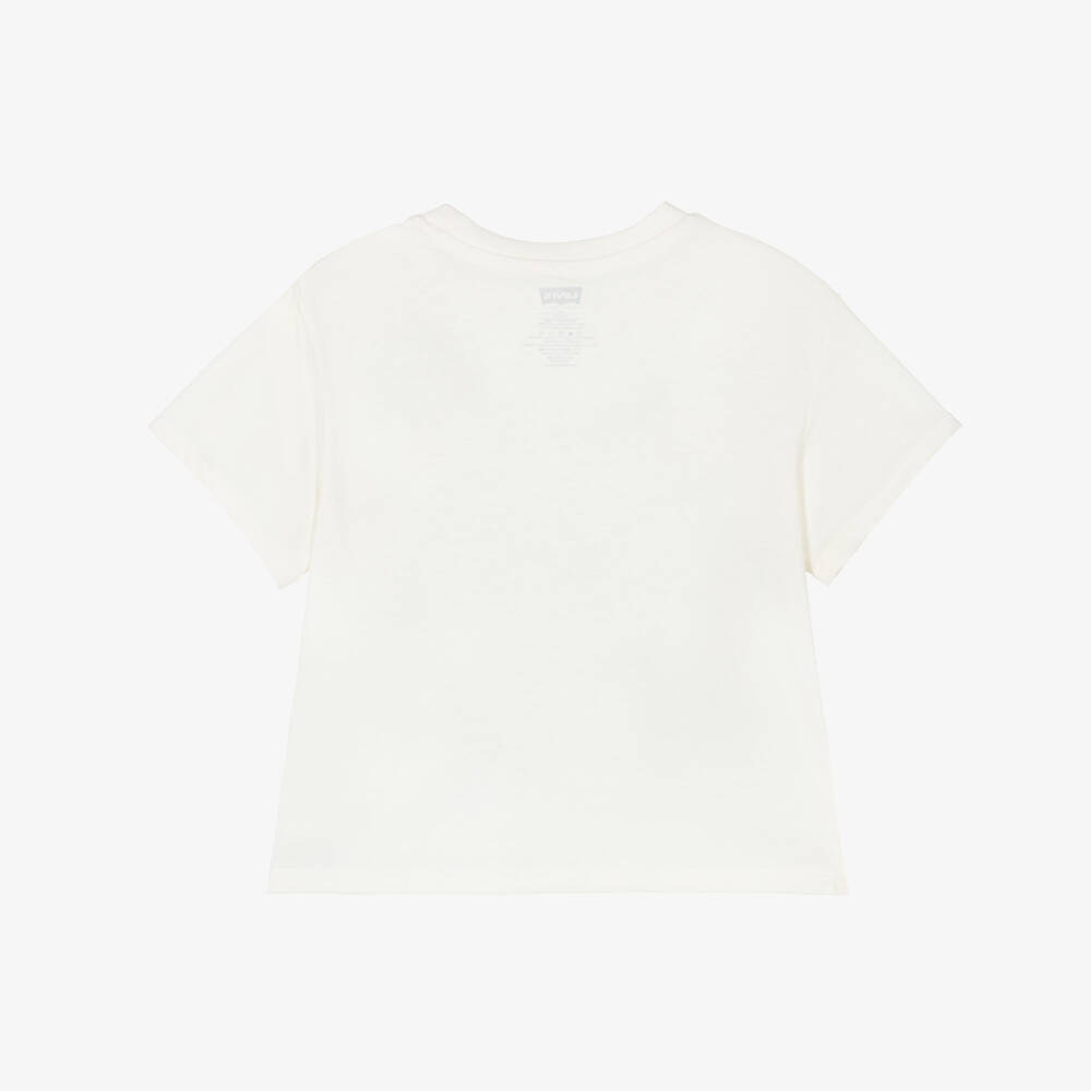 Levi's-Ivory Cotton Oversized Western T-Shirt | Childrensalon Outlet