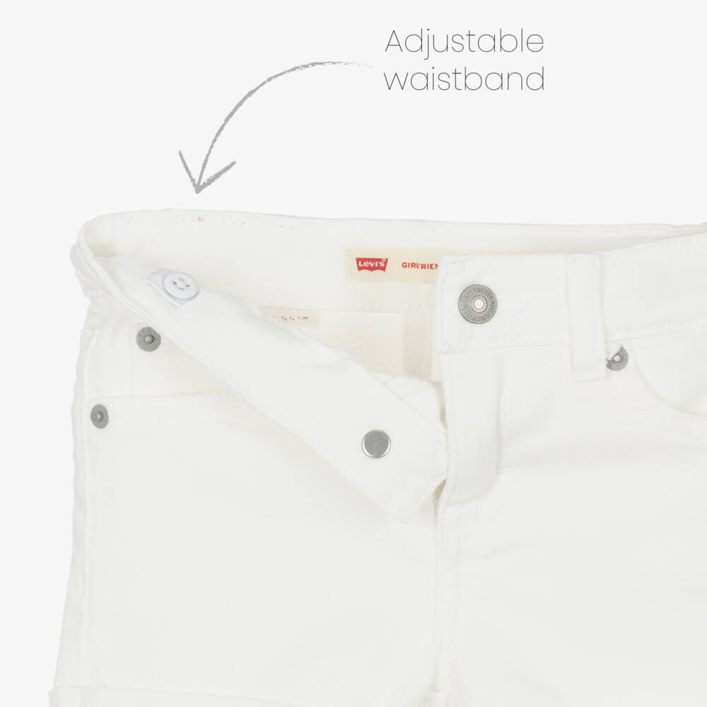 Levi's-Ivory Denim Shorts for Girls | Childrensalon Outlet
