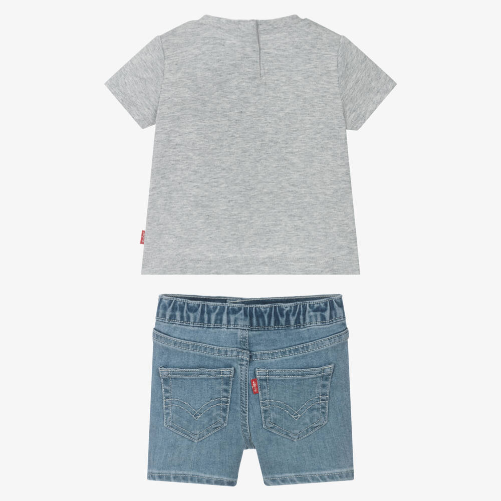 Levi's-Little Sailor Grey Tee & Denim Set | Childrensalon Outlet