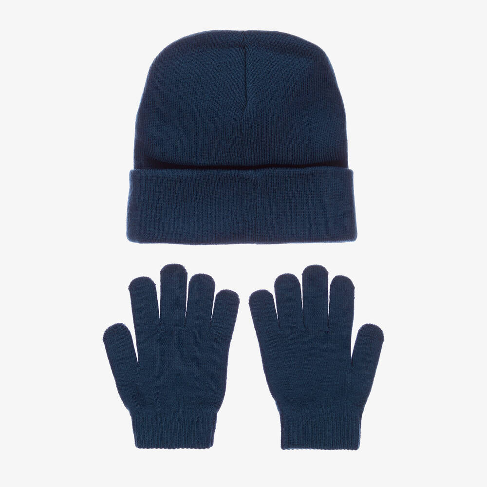 Childrens navy hat and gloves shop
