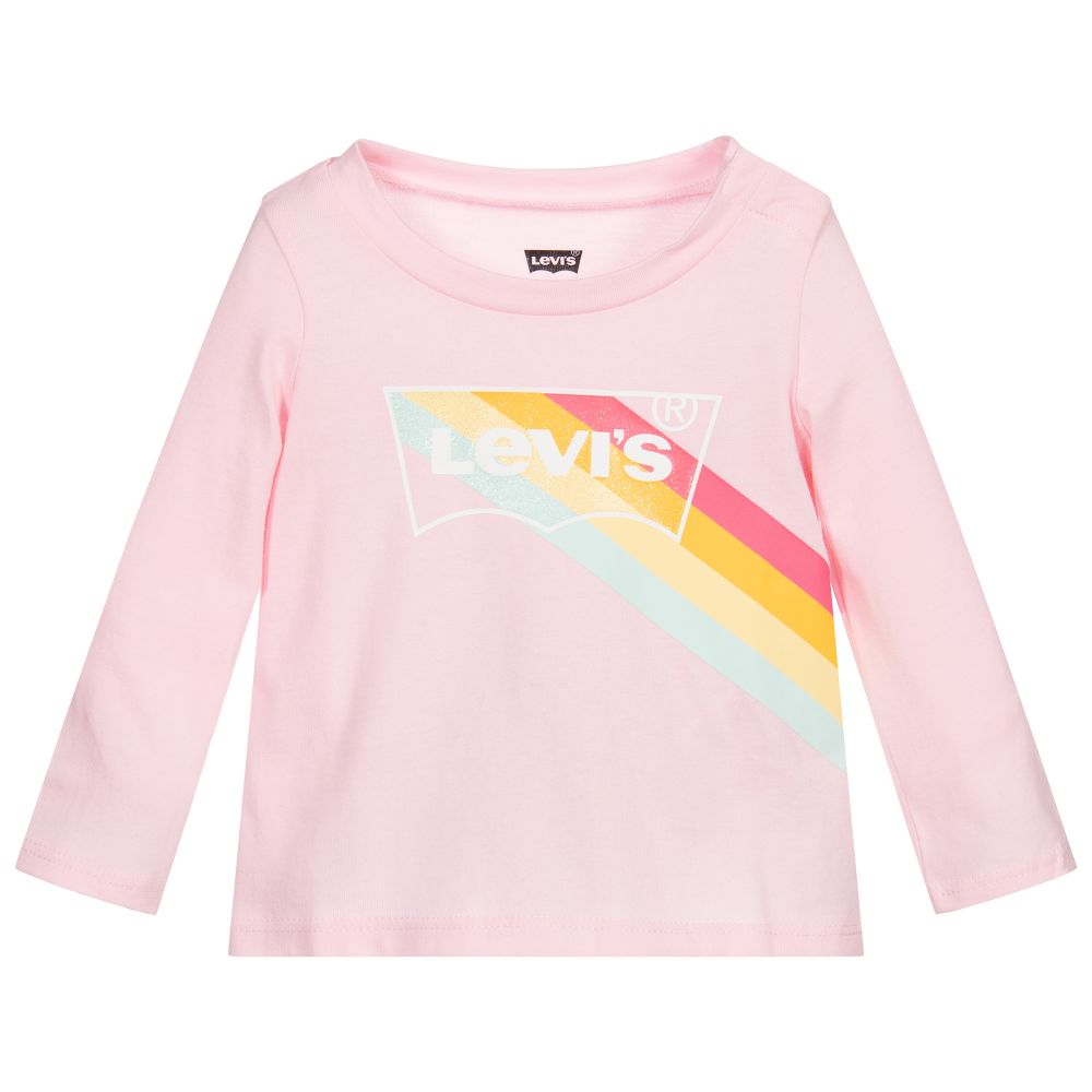 Levi's - Pink Cotton Rainbow Logo Top | Childrensalon