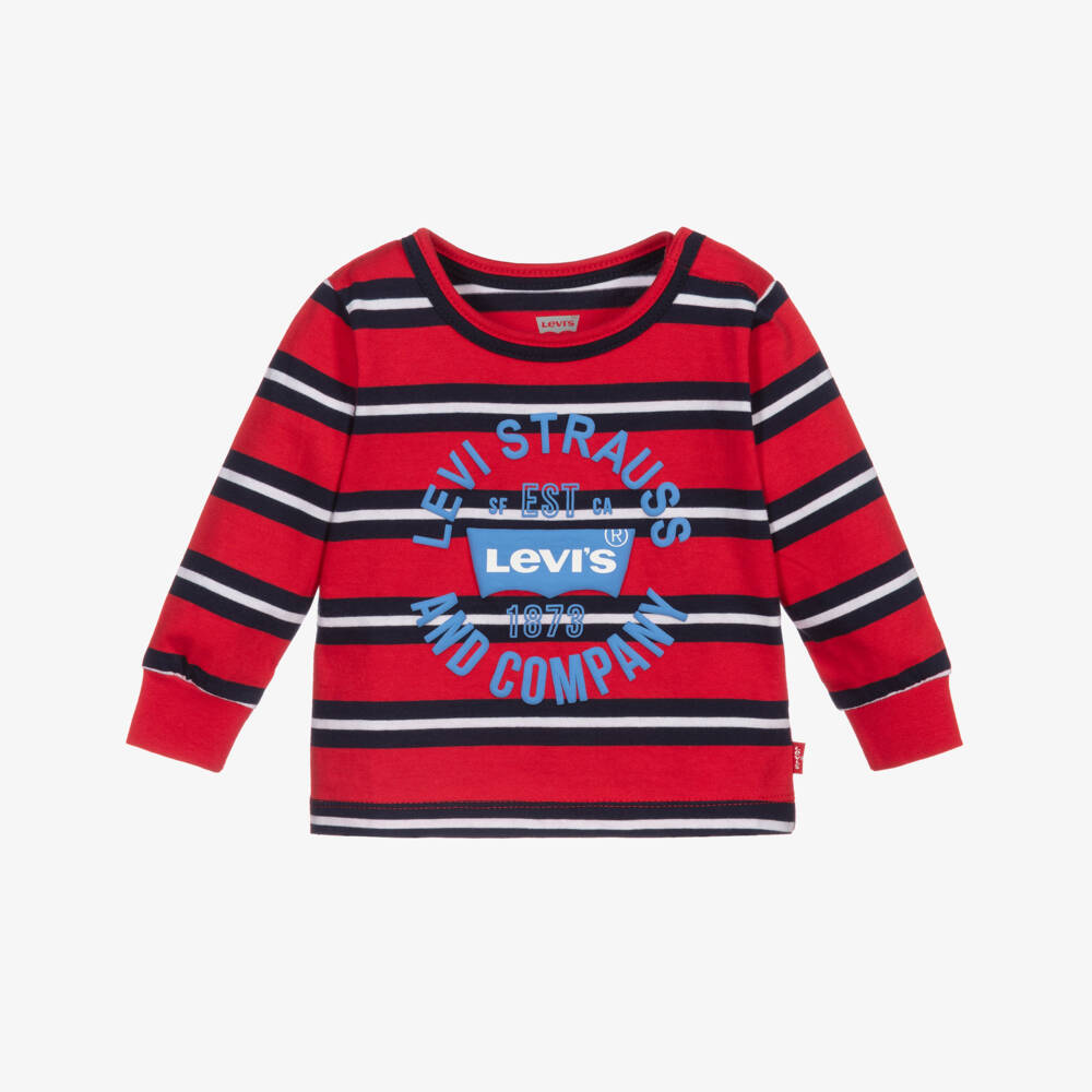 Levi's-Red & Blue Striped Cotton Top | Childrensalon Outlet