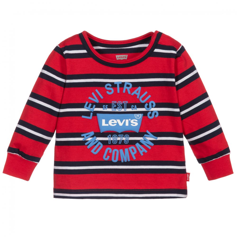 Levi's - Red & Blue Striped Cotton Top | Childrensalon