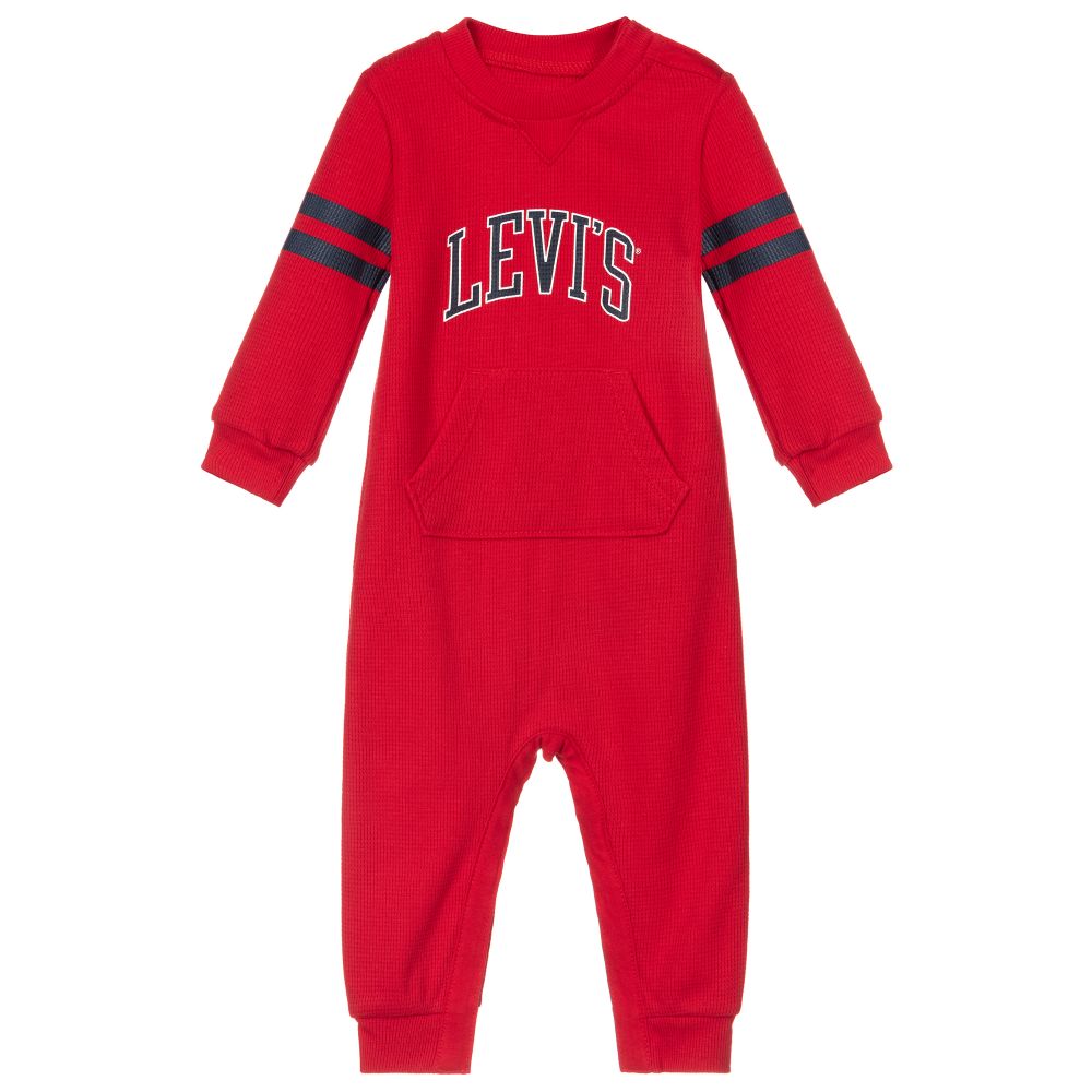 Levi's - Red Cotton Jersey Romper | Childrensalon