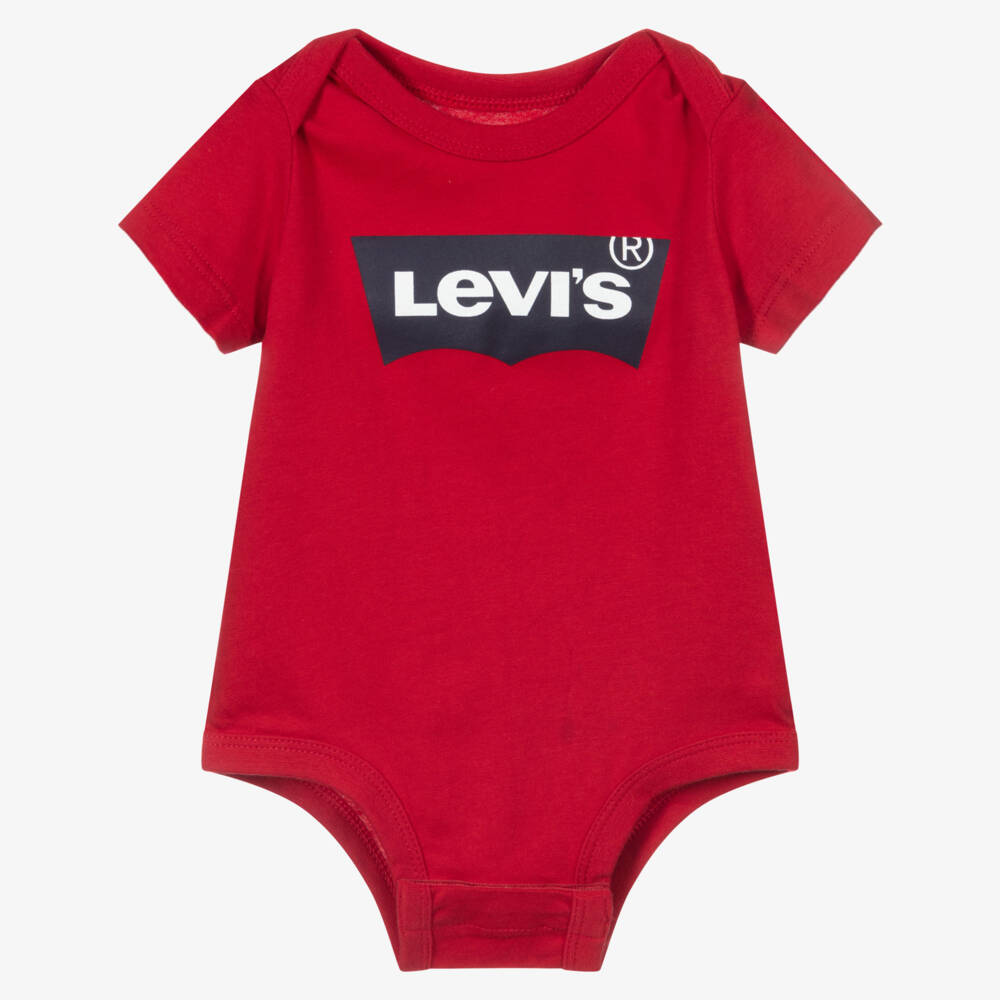 Levi's-Red Cotton Logo Bodyvest | Childrensalon Outlet