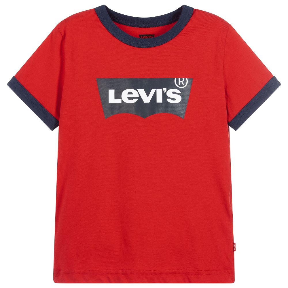 Levi's - تيشيرت قطن لون أحمر وكحلي للأولاد | Childrensalon