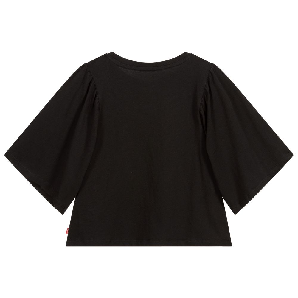 Levi's-Teen Black Cropped Logo Top | Childrensalon Outlet