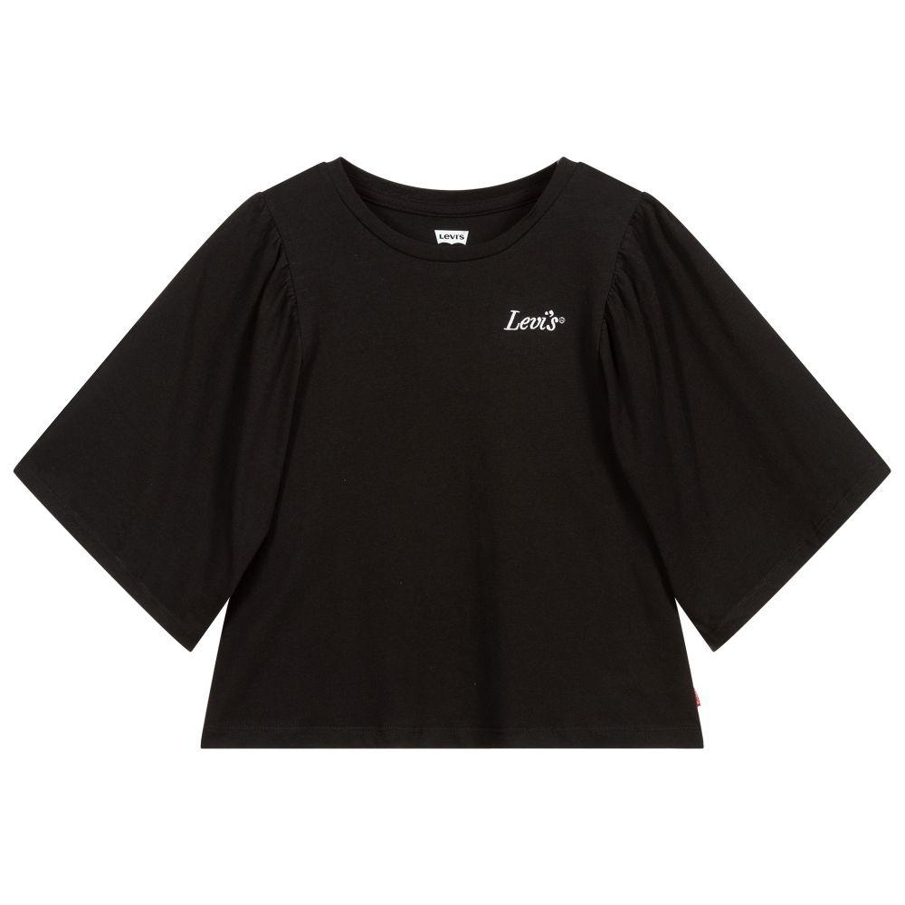 Levi's-Teen Black Cropped Logo Top | Childrensalon Outlet