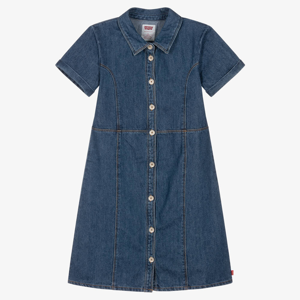 Levi's - Blaues Teen Jeanskleid mit Knöpfen | Childrensalon