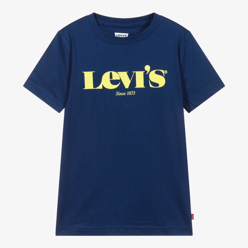 Levi's - تيشيرت تينز ولادي قطن لون كحلي | Childrensalon