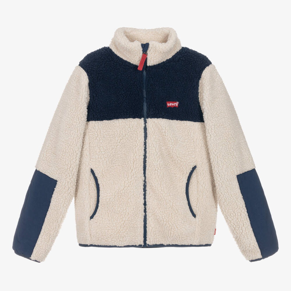 Levi's - Sherpa-Fleecejacke in Beige & Blau | Childrensalon