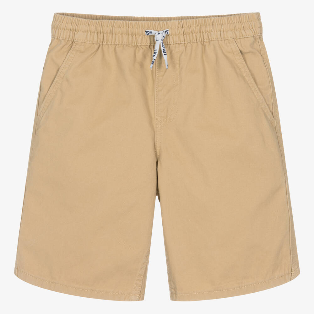 Levi s Teen Boys Beige Cotton Relaxed Shorts Childrensalon Outlet