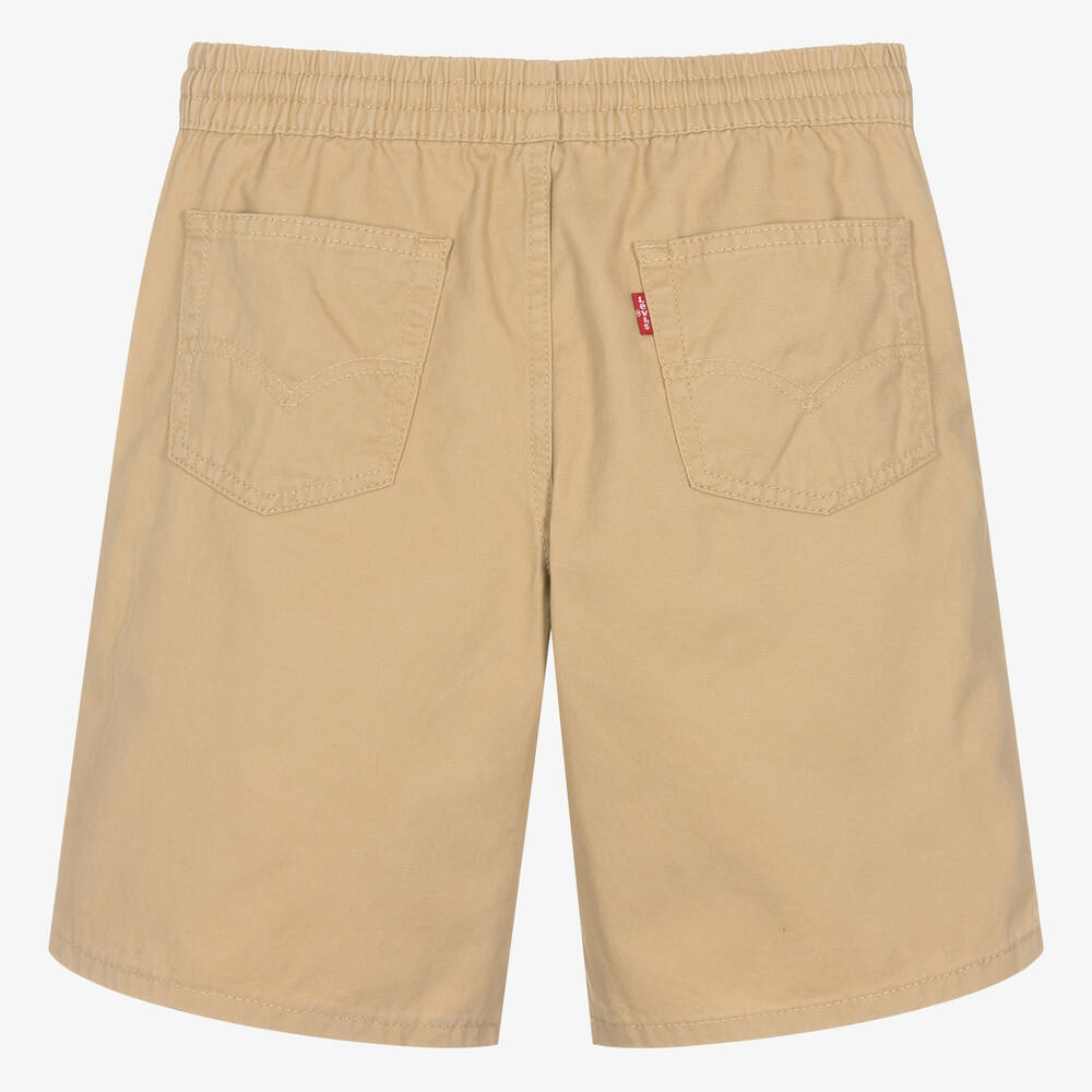 Levi's-Teen Boys Beige Cotton Relaxed Shorts | Childrensalon Outlet