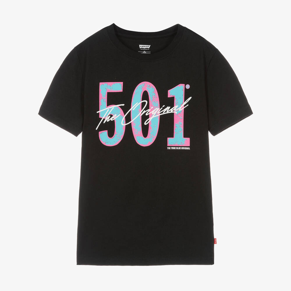 Levi's - Teen Boys Black 501 Logo T-Shirt | Childrensalon