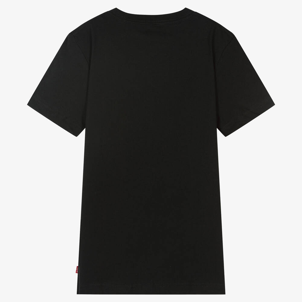 Levi's-تيشيرت تينز ولادي قطن عضوي لون أسود | Childrensalon Outlet