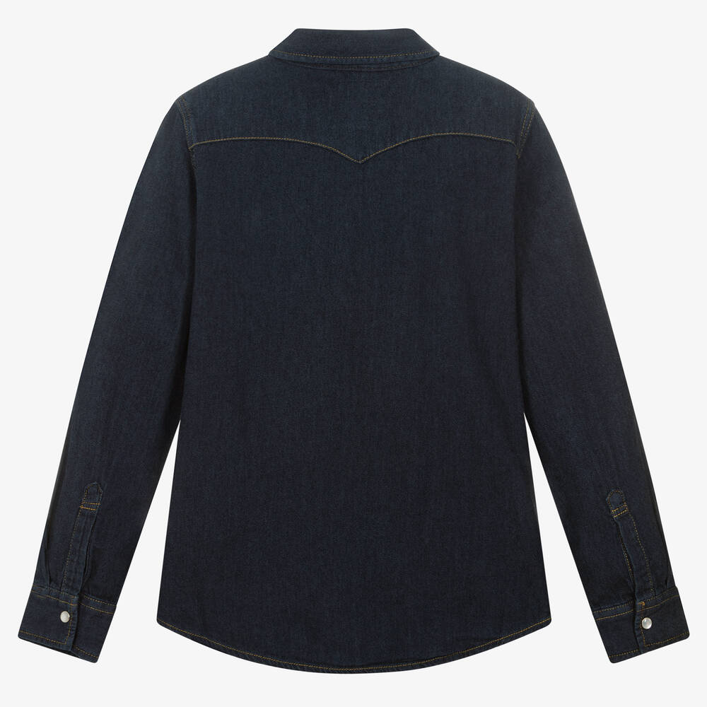 Levi's-قميص قطن دنيم لون أزرق تينز ولادي | Childrensalon Outlet