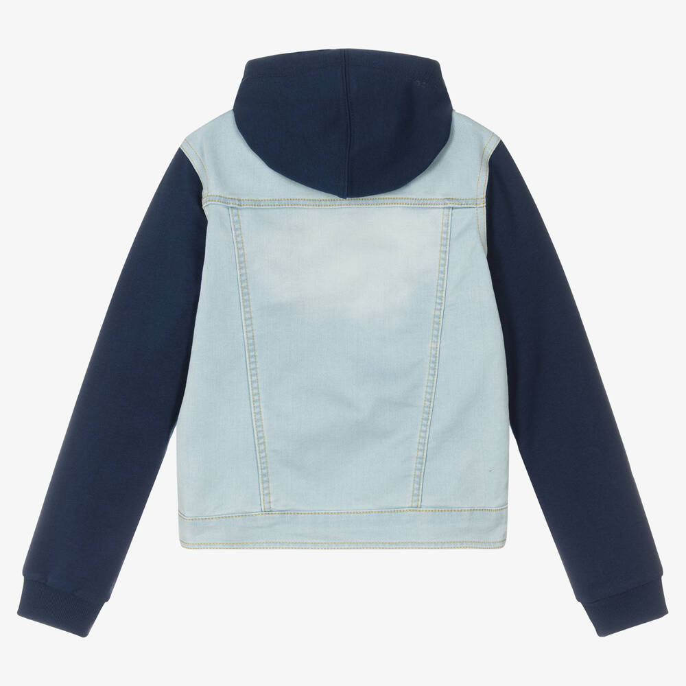 Levi s Teen Boys Blue Denim Hooded Jacket Childrensalon Outlet