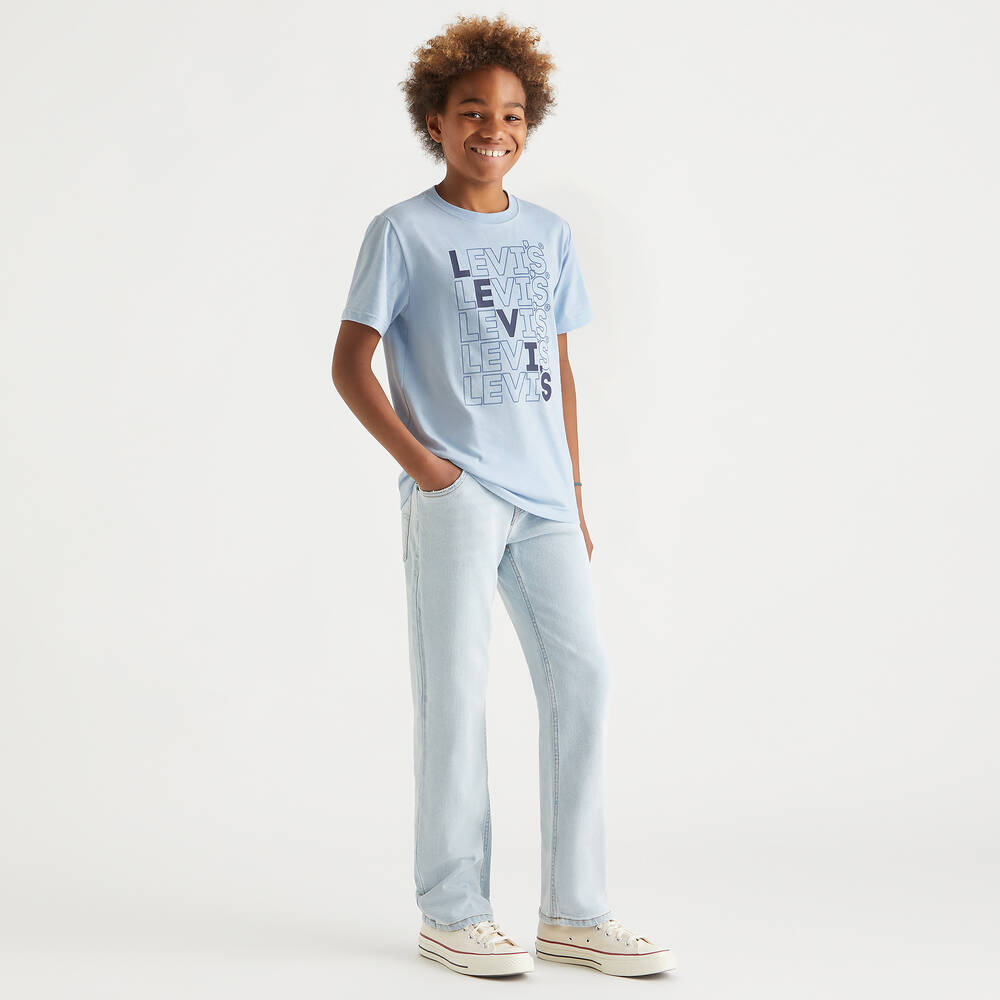 Levi's-تيشيرت قطن عضوي لون أزرق فاتح للمراهقين | Childrensalon Outlet