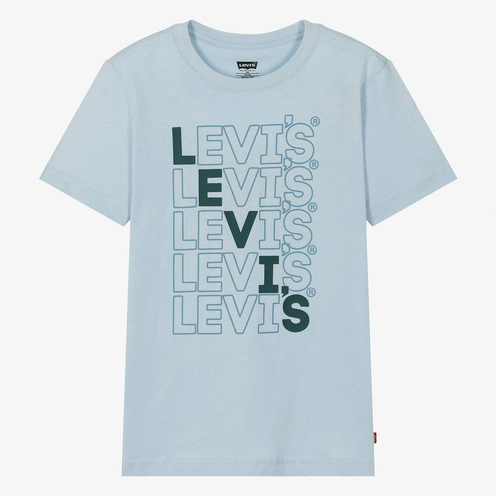 Teen Boys Blue Organic Cotton T Shirt