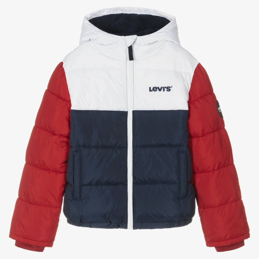 Levi's - Teen Boys Blue & Red Puffer Jacket | Childrensalon