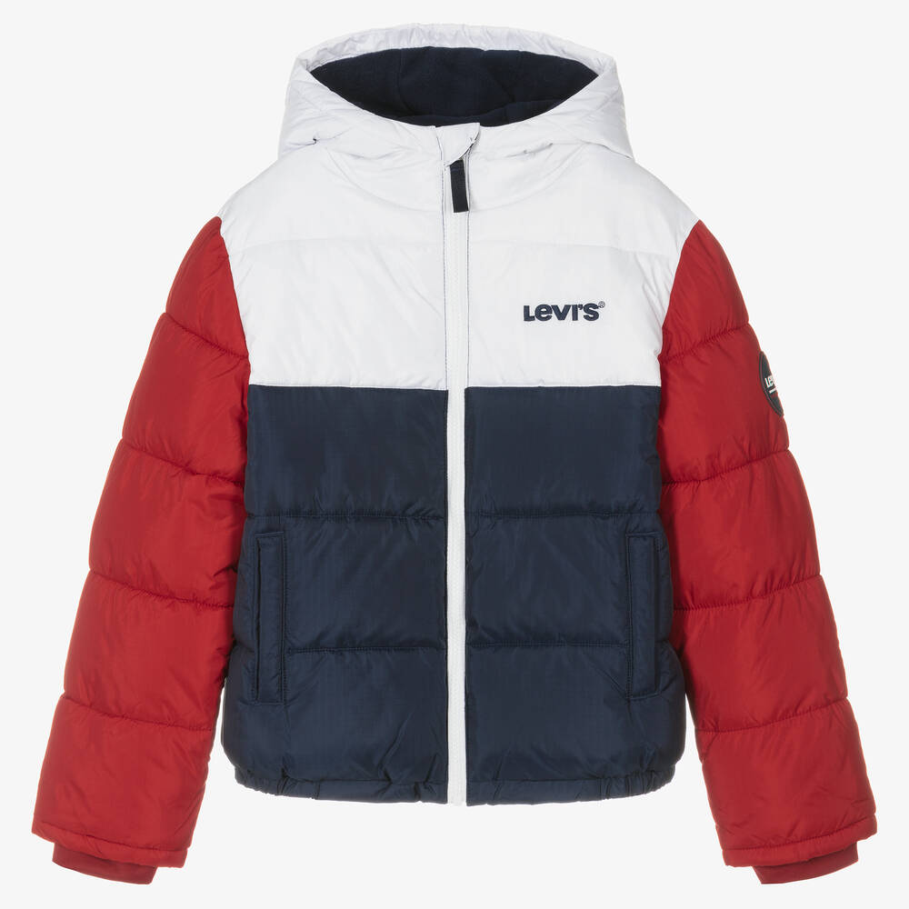 Red blue white puffer jacket shop