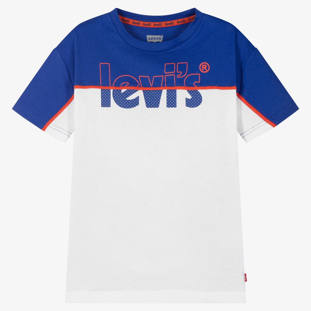 Levi's - Бело-синяя футболка для мальчиков-подростков | Childrensalon
