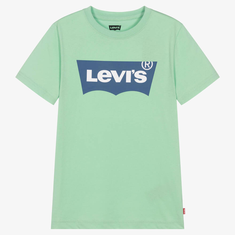 Levi s Teen Boys Green Cotton Logo T Shirt Childrensalon Outlet