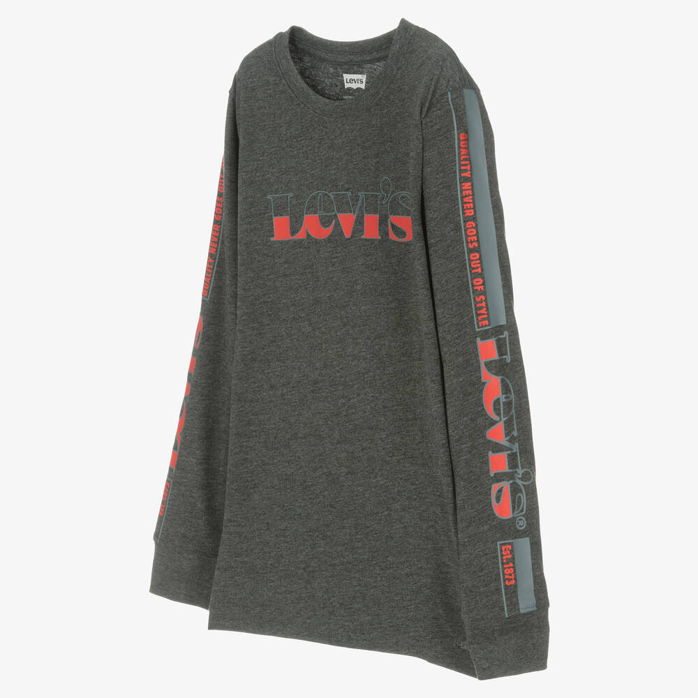 Levi's-Teen Boys Grey Logo Top | Childrensalon Outlet