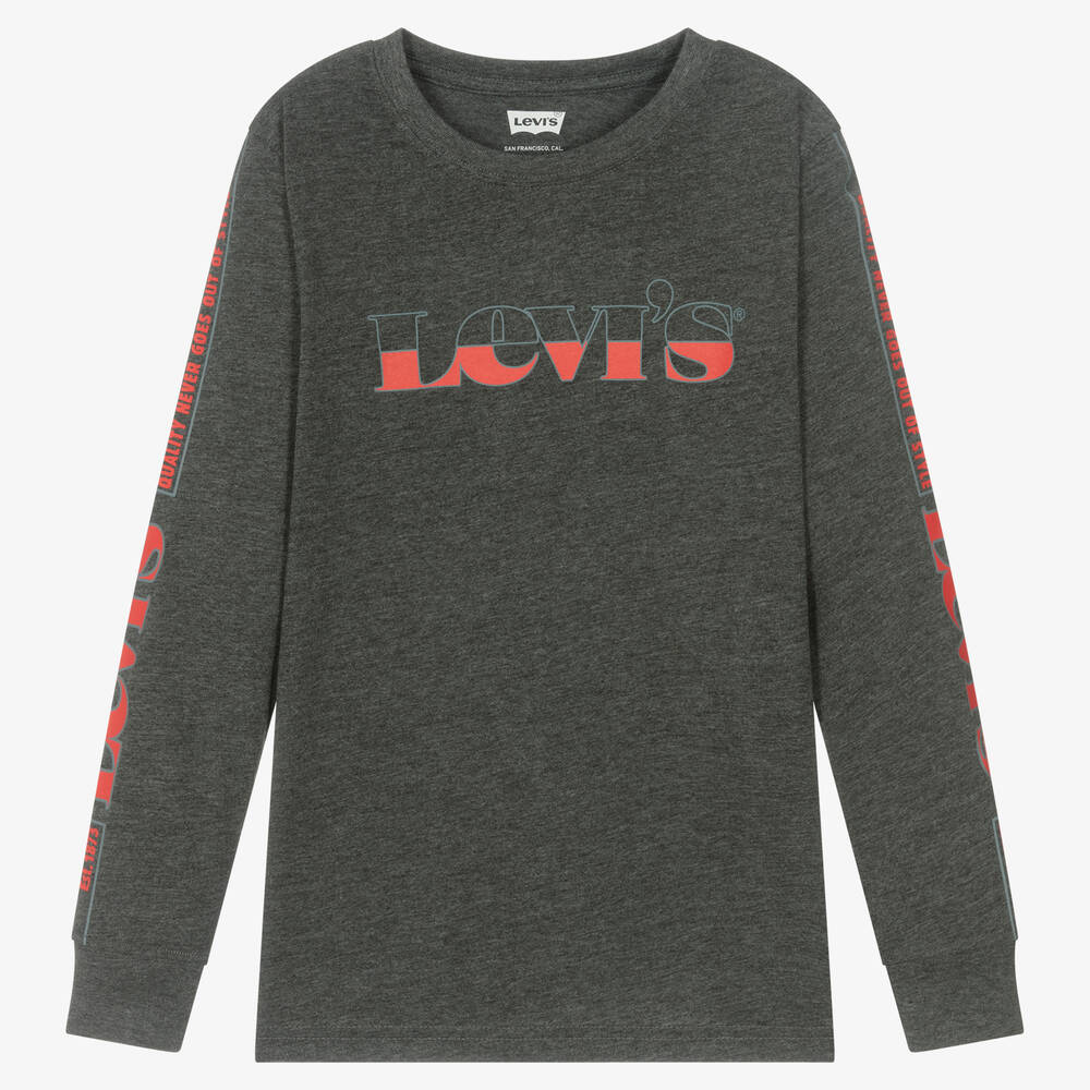 Levi's-Teen Boys Grey Logo Top | Childrensalon Outlet