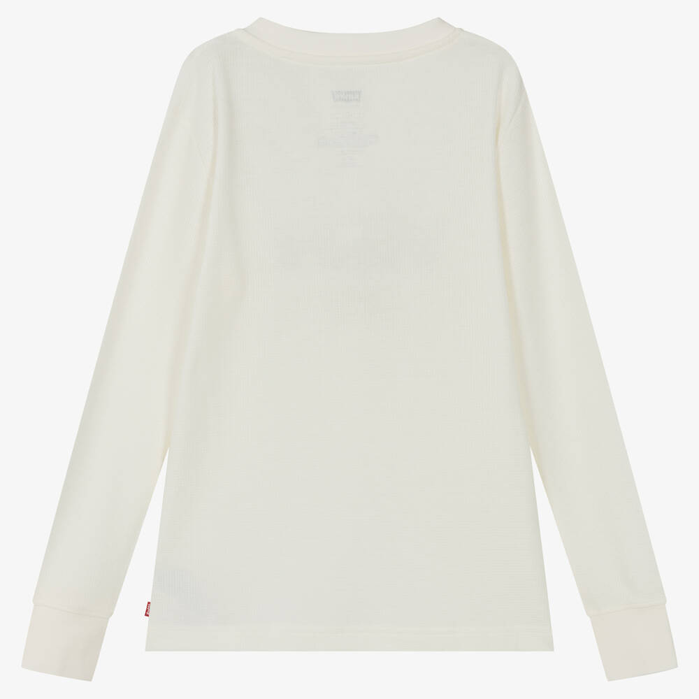 Levi's-توب قطن جيرسي لون عاجي تينز ولادي | Childrensalon Outlet