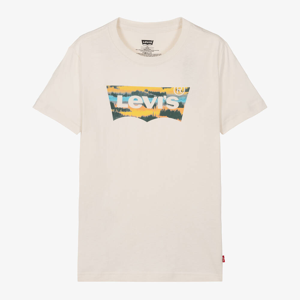 Levi's-Teen Boys Ivory Organic Cotton T-Shirt | Childrensalon Outlet