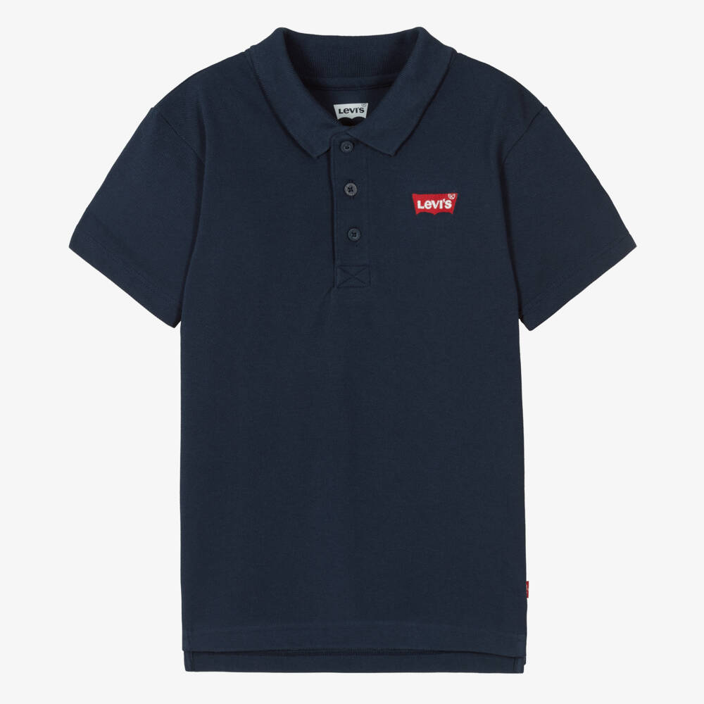 Levi's-Teen Boys Navy Blue Piqué Polo Shirt | Childrensalon Outlet