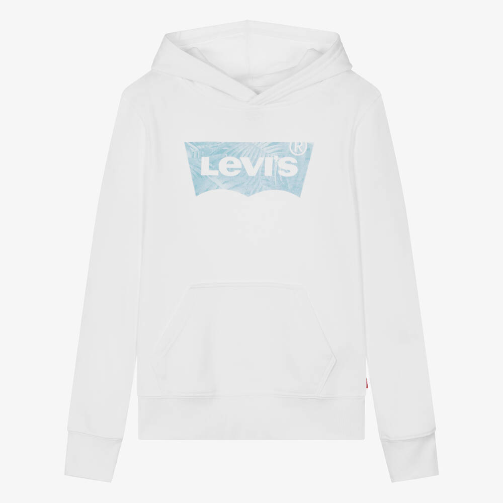 Levi s Teen Boys White Batwing Logo Hoodie Childrensalon Outlet
