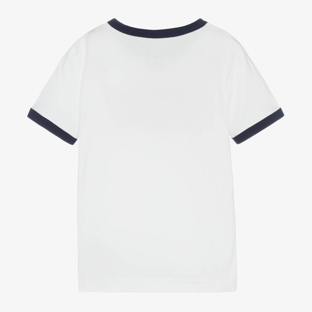 Levi's-تيشيرت تينز ولادي قطن جيرسي لون أبيض | Childrensalon Outlet