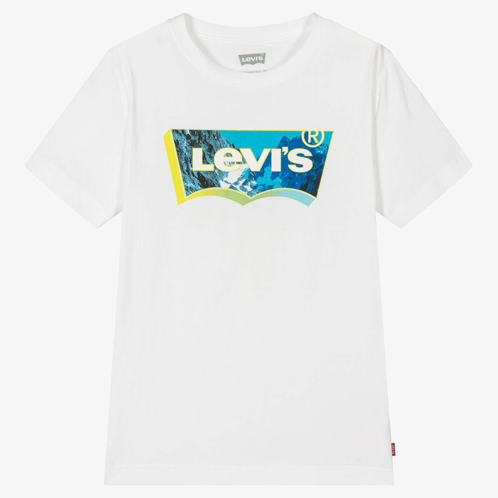 Levi's - Teen Boys White Cotton Batwing Logo T-Shirt | Childrensalon