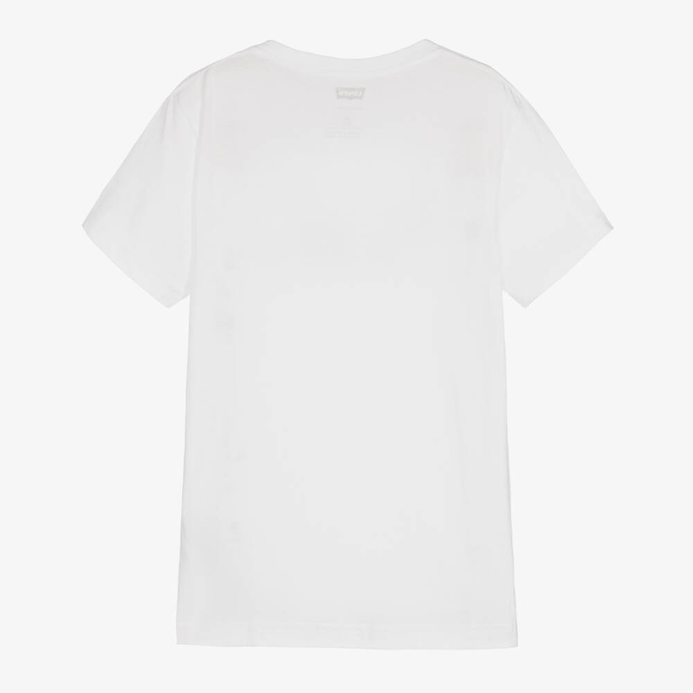 Levi's-Белая хлопковая футболка | Childrensalon Outlet