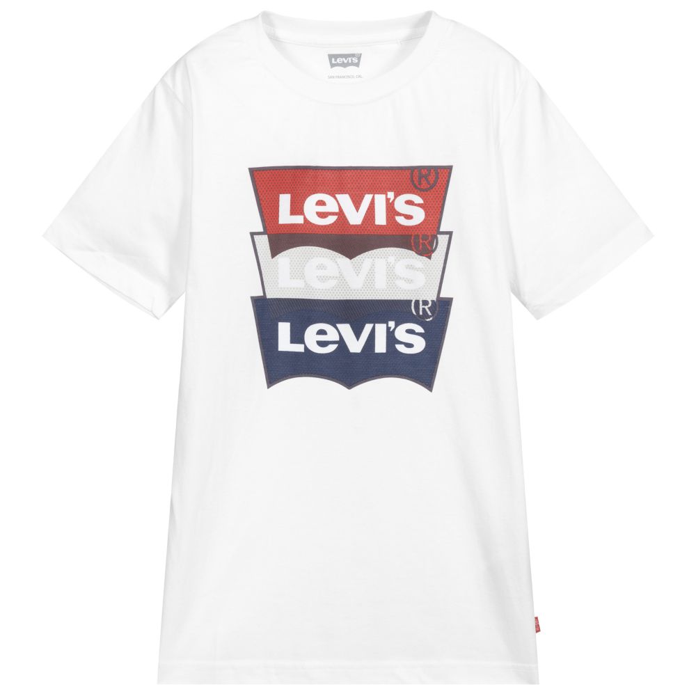 Levi s Teen Boys White Logo T Shirt Childrensalon Outlet