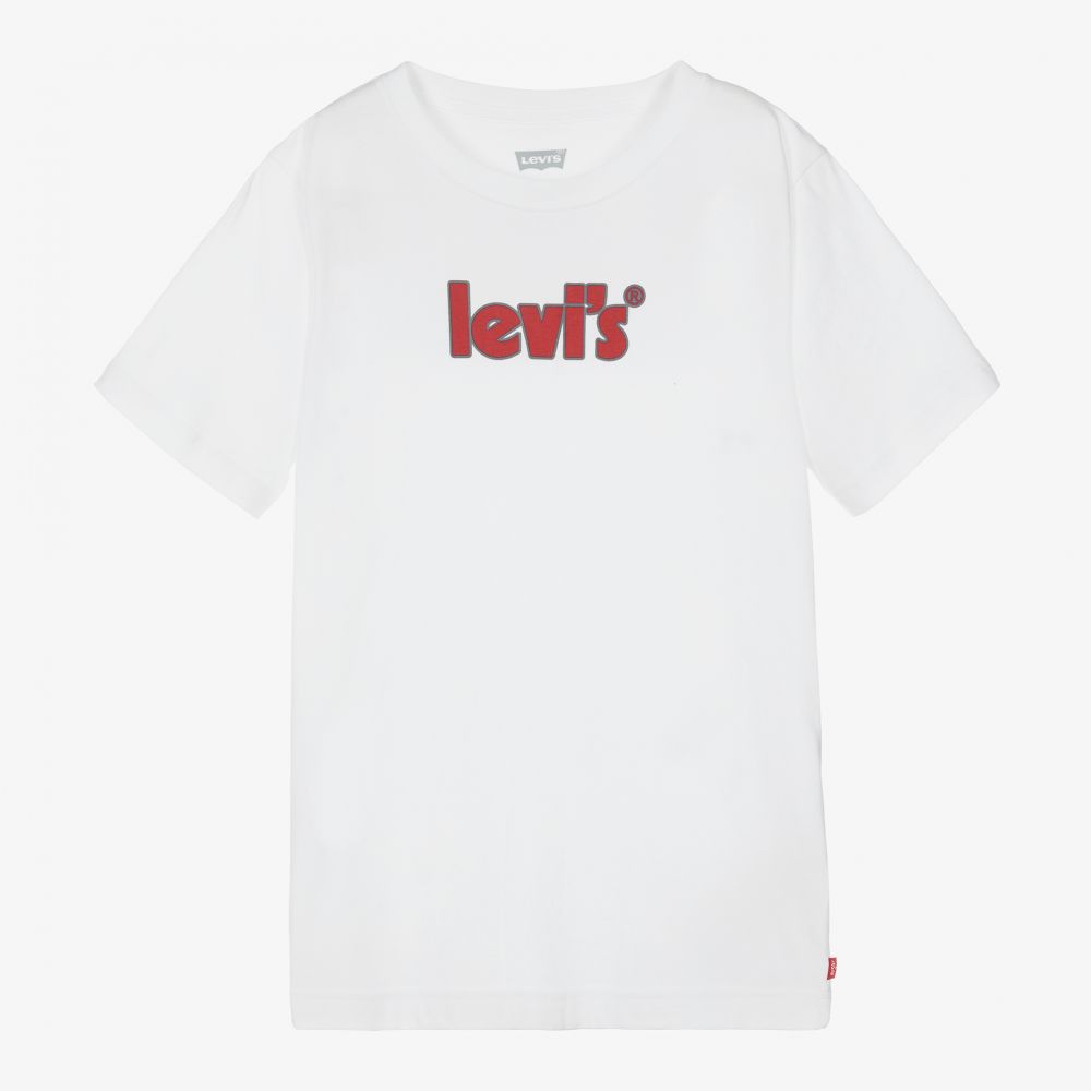 Levi's-Teen Boys White Logo T-Shirt | Childrensalon Outlet