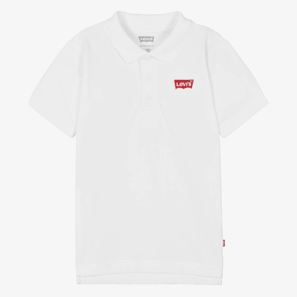 Levi's-Teen Boys White Piqué Polo Shirt | Childrensalon Outlet