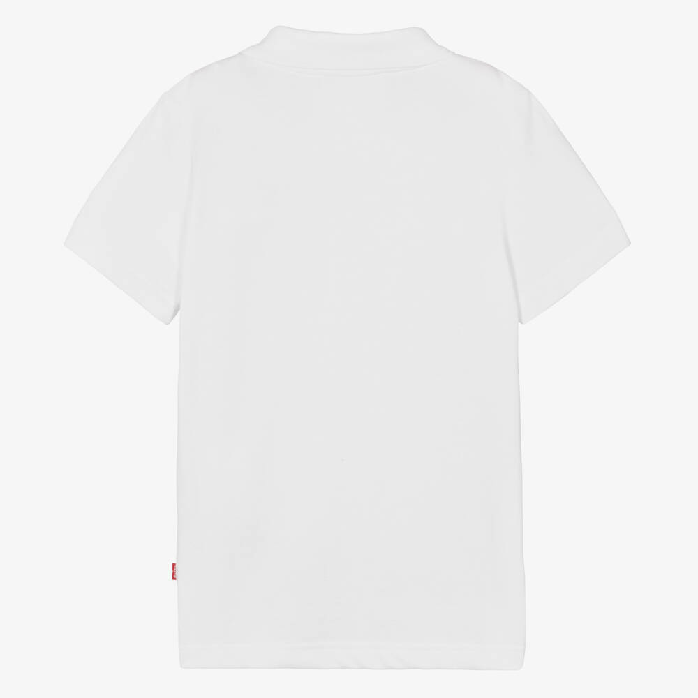Levi's-Teen Boys White Piqué Polo Shirt | Childrensalon Outlet