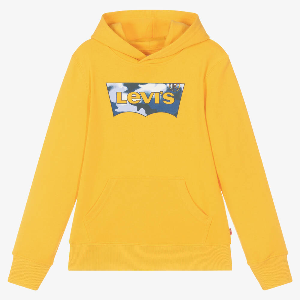 Levi's - Teen Boys Yellow Cotton Batwing Logo Hoodie | Childrensalon